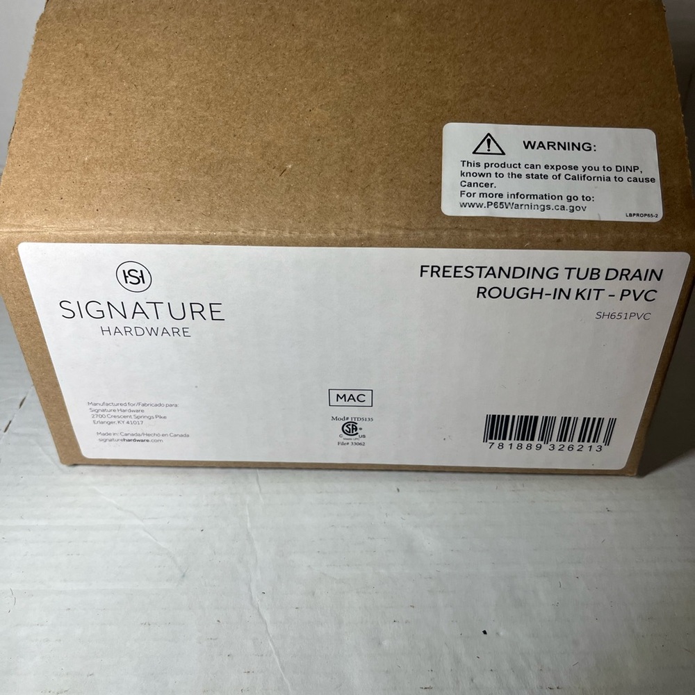 Signature Hardware Freestanding Tub Drain Rough In Kit for PVC 446542 SH651PVC